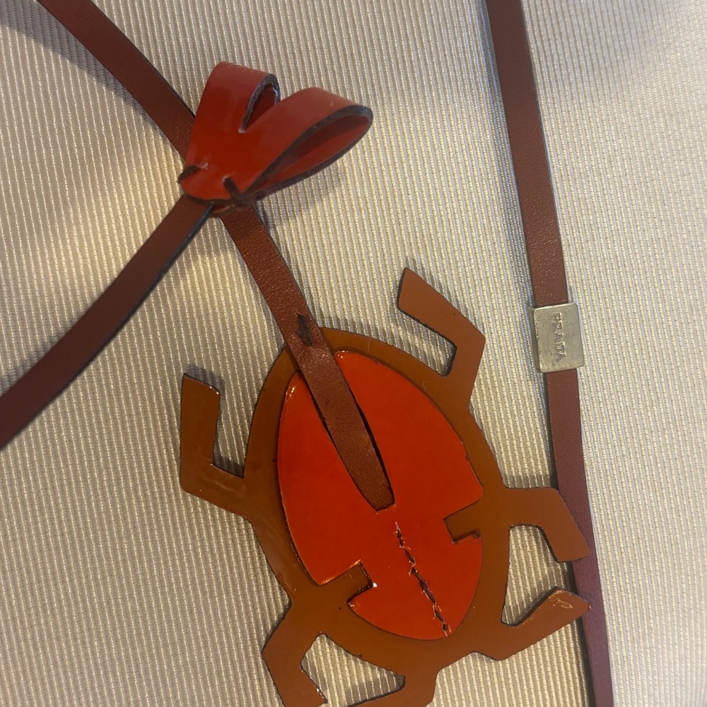 🌸Mom’s Sale PRADA Beige and Red Bag Charm with Bug Design or NECKLACE $260 - Picture 5 of 6